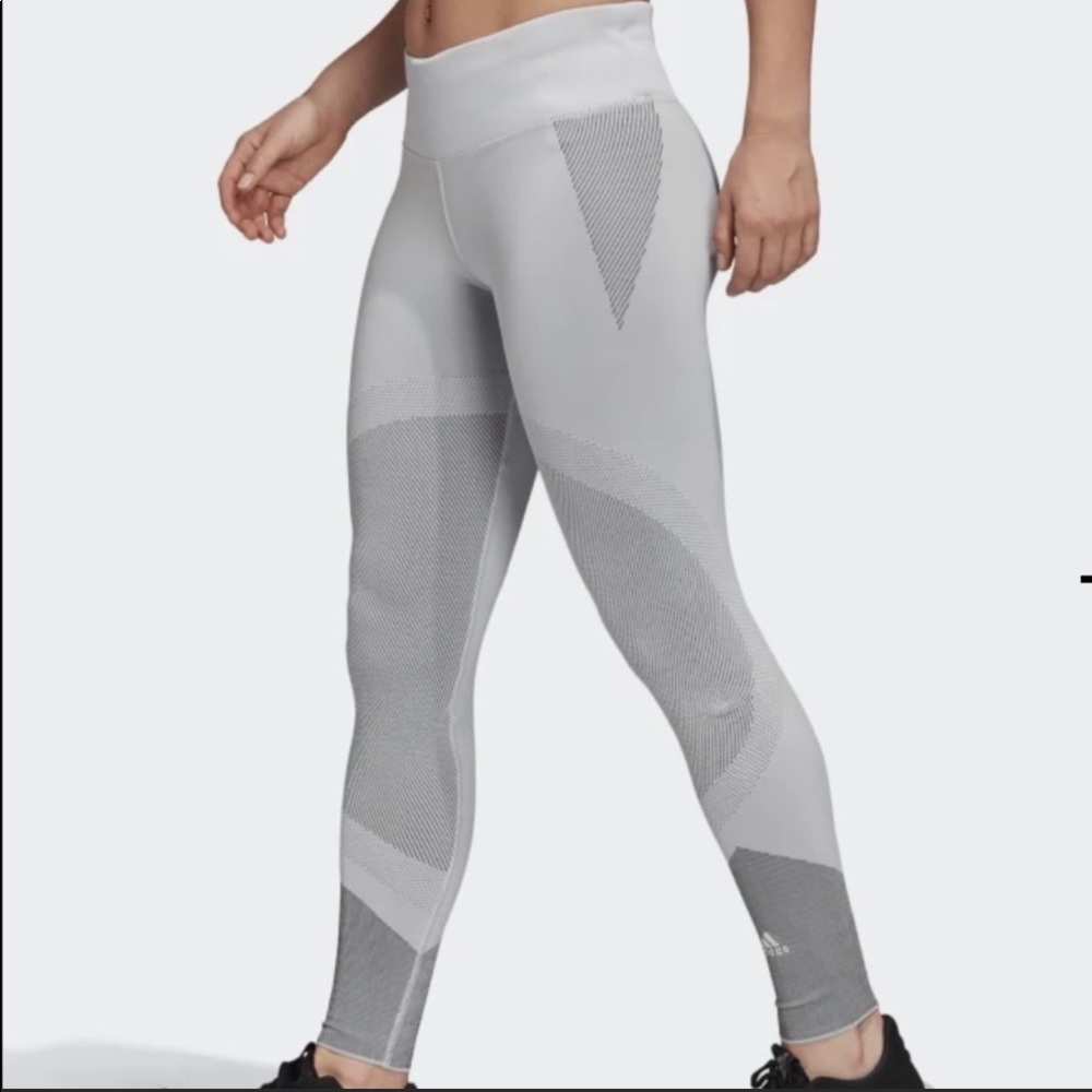 Adidas PrimeKnit Tight Leggings Grey/Black Size Small